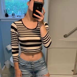 B&W striped crop top